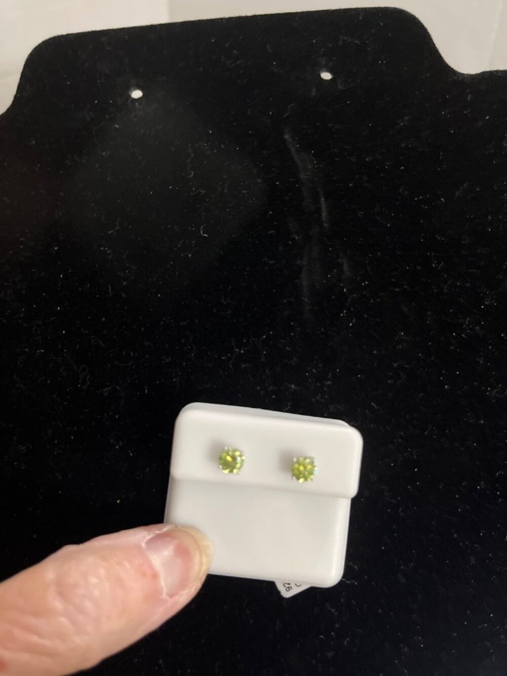 Green Moissanite Stud Earrings 1ct TW 925 Sterling Silver 5mm VVS D